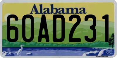 AL license plate 60AD231
