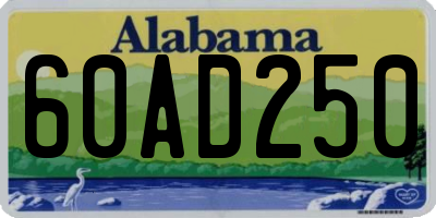 AL license plate 60AD250