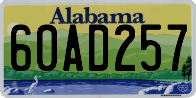 AL license plate 60AD257