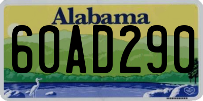 AL license plate 60AD290