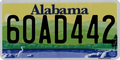 AL license plate 60AD442
