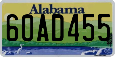 AL license plate 60AD455