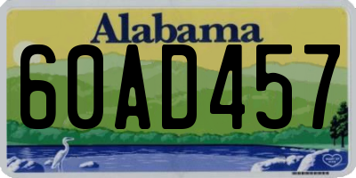 AL license plate 60AD457
