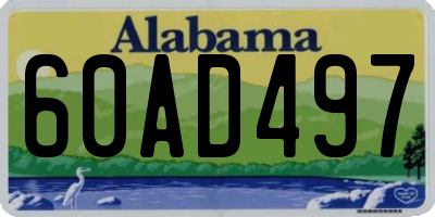 AL license plate 60AD497