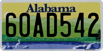 AL license plate 60AD542