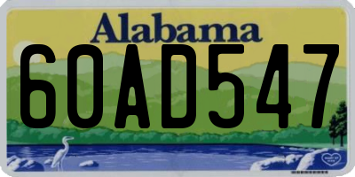 AL license plate 60AD547