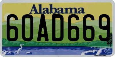 AL license plate 60AD669