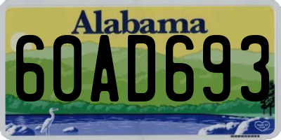 AL license plate 60AD693