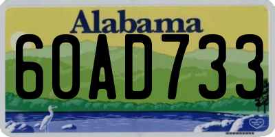 AL license plate 60AD733
