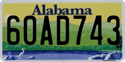 AL license plate 60AD743