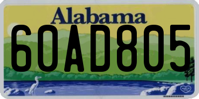 AL license plate 60AD805