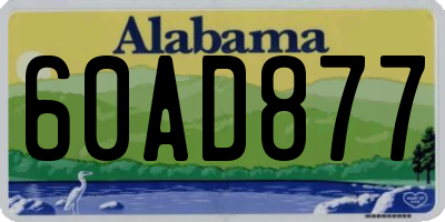 AL license plate 60AD877