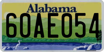 AL license plate 60AE054