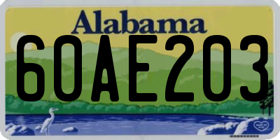 AL license plate 60AE203