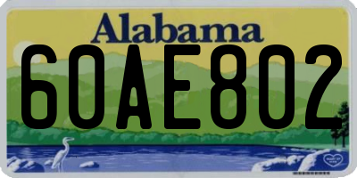 AL license plate 60AE802