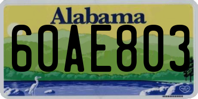 AL license plate 60AE803