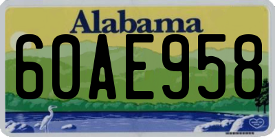 AL license plate 60AE958