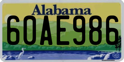 AL license plate 60AE986