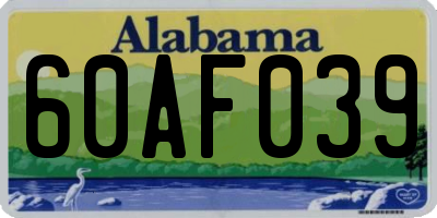 AL license plate 60AF039
