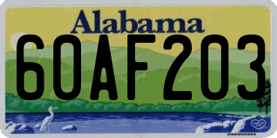 AL license plate 60AF203