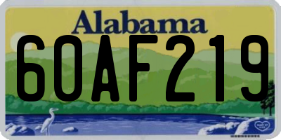 AL license plate 60AF219
