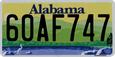AL license plate 60AF747