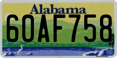 AL license plate 60AF758