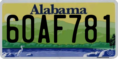AL license plate 60AF781