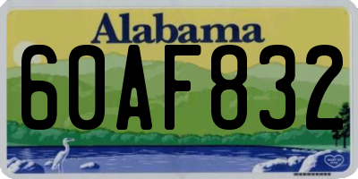 AL license plate 60AF832