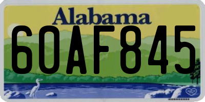AL license plate 60AF845