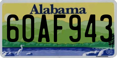 AL license plate 60AF943