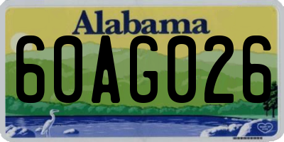 AL license plate 60AG026