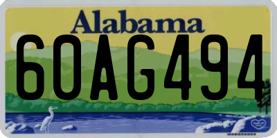 AL license plate 60AG494