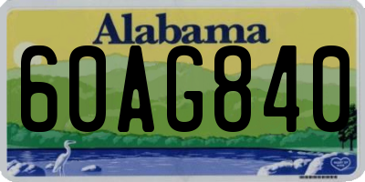 AL license plate 60AG840