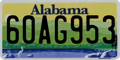 AL license plate 60AG953