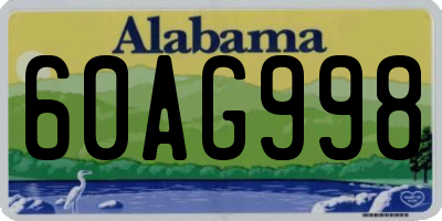 AL license plate 60AG998