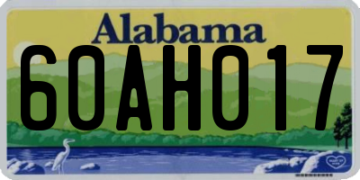 AL license plate 60AH017