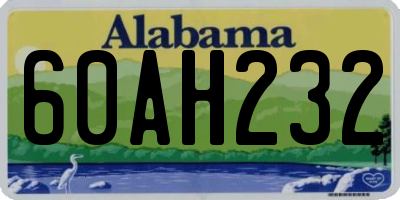 AL license plate 60AH232