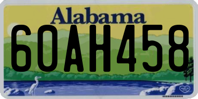 AL license plate 60AH458