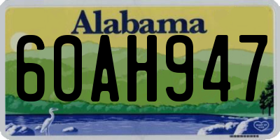 AL license plate 60AH947