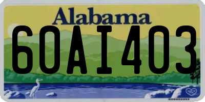 AL license plate 60AI403