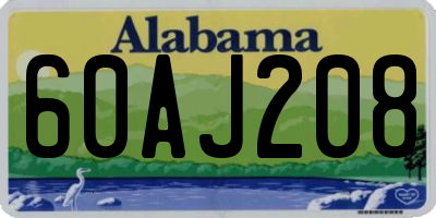 AL license plate 60AJ208