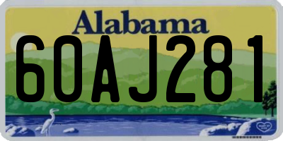 AL license plate 60AJ281