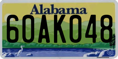 AL license plate 60AK048