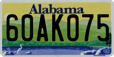 AL license plate 60AK075