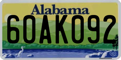 AL license plate 60AK092