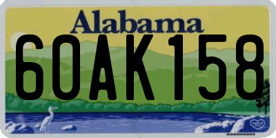 AL license plate 60AK158
