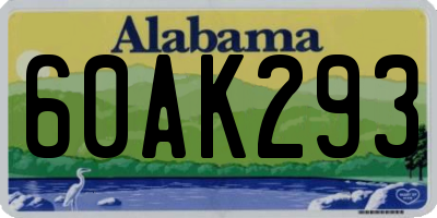 AL license plate 60AK293