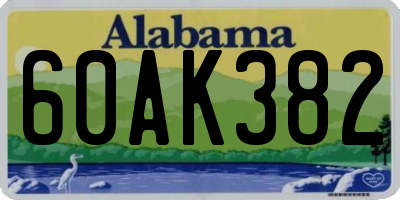 AL license plate 60AK382