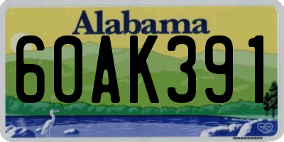AL license plate 60AK391